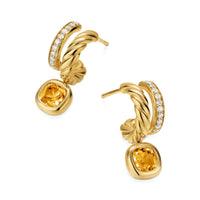 DY Mercer® Color Two Row Drop Earrings 18K Yellow Gold with Citrine and Diamonds, 19.5mm