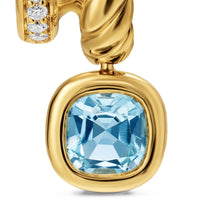 DY Mercer® Color Two Row Drop Earrings 18K Yellow Gold with Sky Blue Topaz and Diamonds, 19.5mm