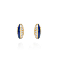 Fernando Jorge 18K Yellow Gold Diamond and Lapis Fluid Huggie Earrings