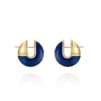Fernando Jorge 18K Yellow Gold Diamond and Lapis Fluid Huggie Earrings