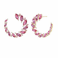 Emily P. Wheeler 18K Yellow Gold Tourmaline and Diamond Pollack Bypass Hoops