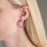 Emily P. Wheeler 18K Yellow Gold Tourmaline and Diamond Pollack Bypass Hoops