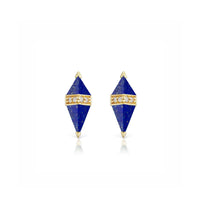 Sorellina 18K Yellow Gold Pietra Lapis and Diamond Stud Earrings