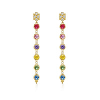 Temple St. Clair 18K Yellow Gold Diamond and Rainbow Drop Earrings