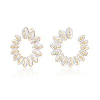 Sorellina 18K Yellow Gold Bloom Inlay Mother of Pearl and Diamond Earrings