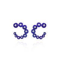 Fernando Jorge 18K Rose Gold Lapis and Diamond Small Circle Earrings