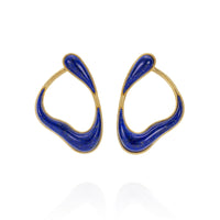 Fernando Jorge 18K Yellow Gold Lapis Stream Loop Earrings