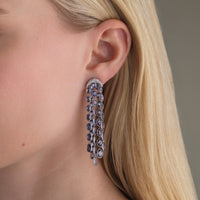 Emily P. Wheeler Titanium One Of A Kind Spinel and Pave Gray Diamond Fringe Drop Earrings