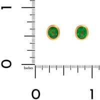 18K Yellow Gold Oval Tsavorite Stud Earrings