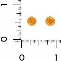 18K Yellow Gold Bezel Set Round Spessartite Stud Earrings