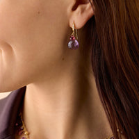 Marco Bicego Paradise 18K Yellow Gold Amethyst and Tourmaline Double Drop Earrings