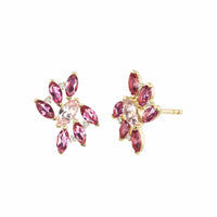Emily P. Wheeler 18K Yellow Gold Pink Tourmaline, Morganite, and Diamond Pollack Stud Earrings