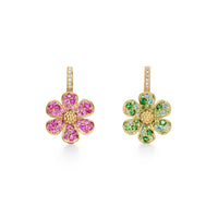 Temple St. Clair 18K Yellow Gold Diamond and Multi Gemstone Fiori Flower Drop Earrings