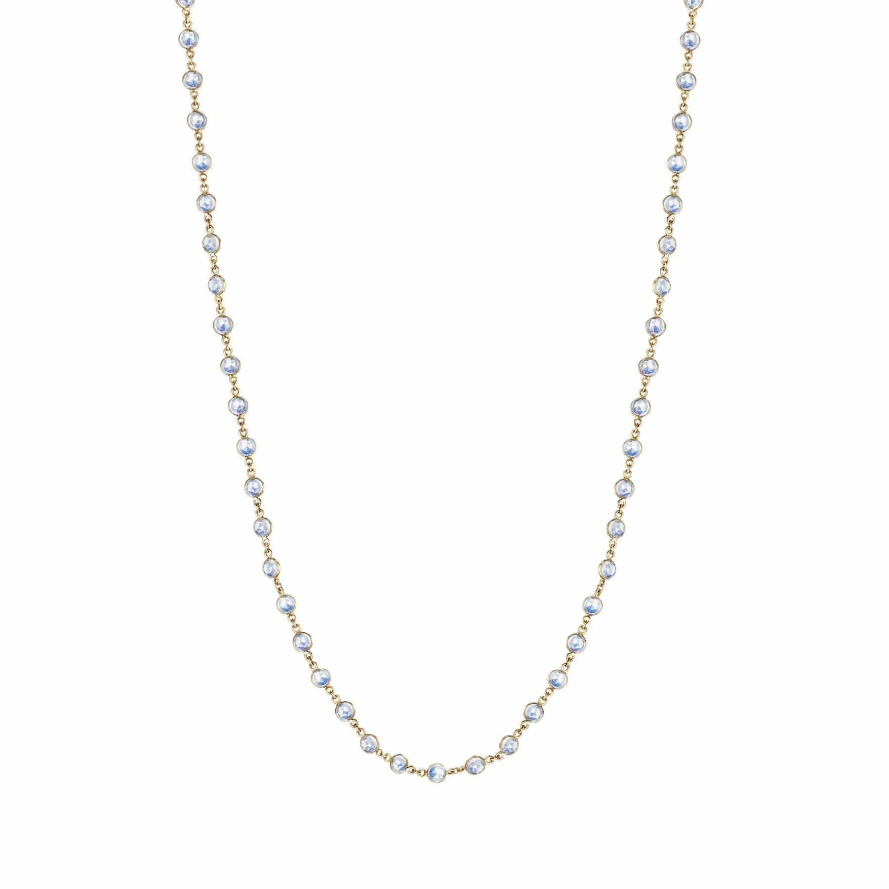 Penny Preville 18K Yellow Gold Bezel Set Moonstone Eyeglass Chain Necklace