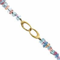 18K Yellow Gold Beryl and Tourmaline Bead Necklace