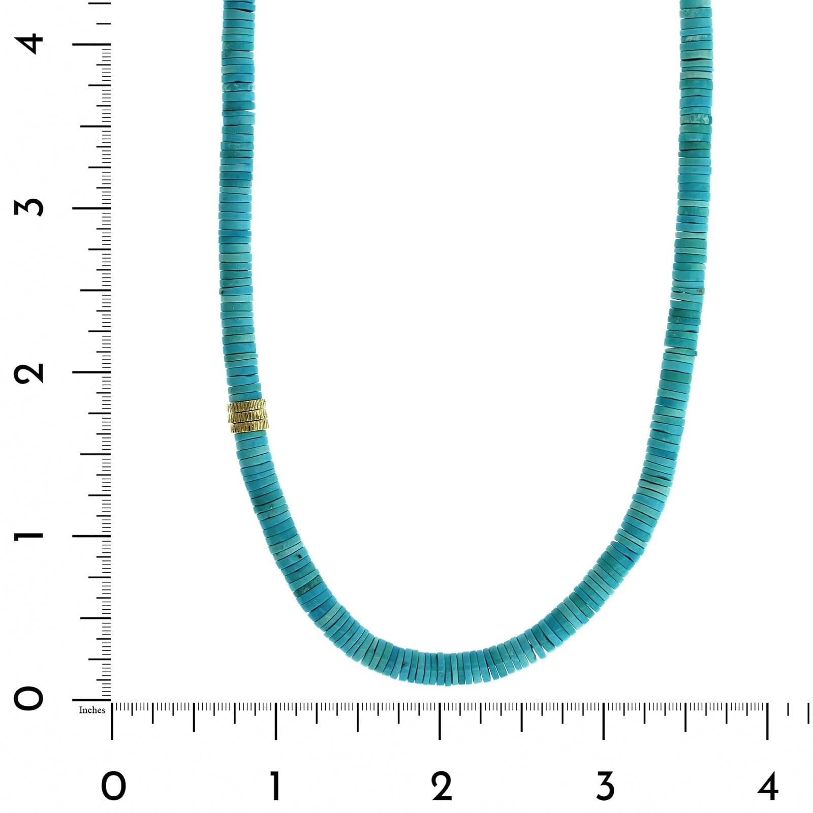 18K Yellow Gold Turquoise Bead Necklace