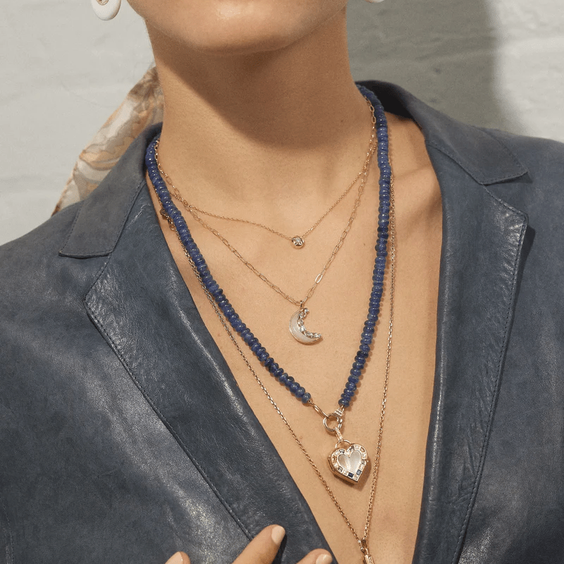 18K Yellow Gold Kyanite Bead Necklace