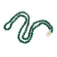 18K Yellow Gold Malachite Beaded Necklace