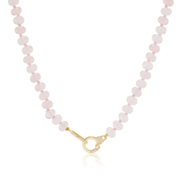 Sorellina 18K Yellow Gold Rose Quartz Beaded Necklace