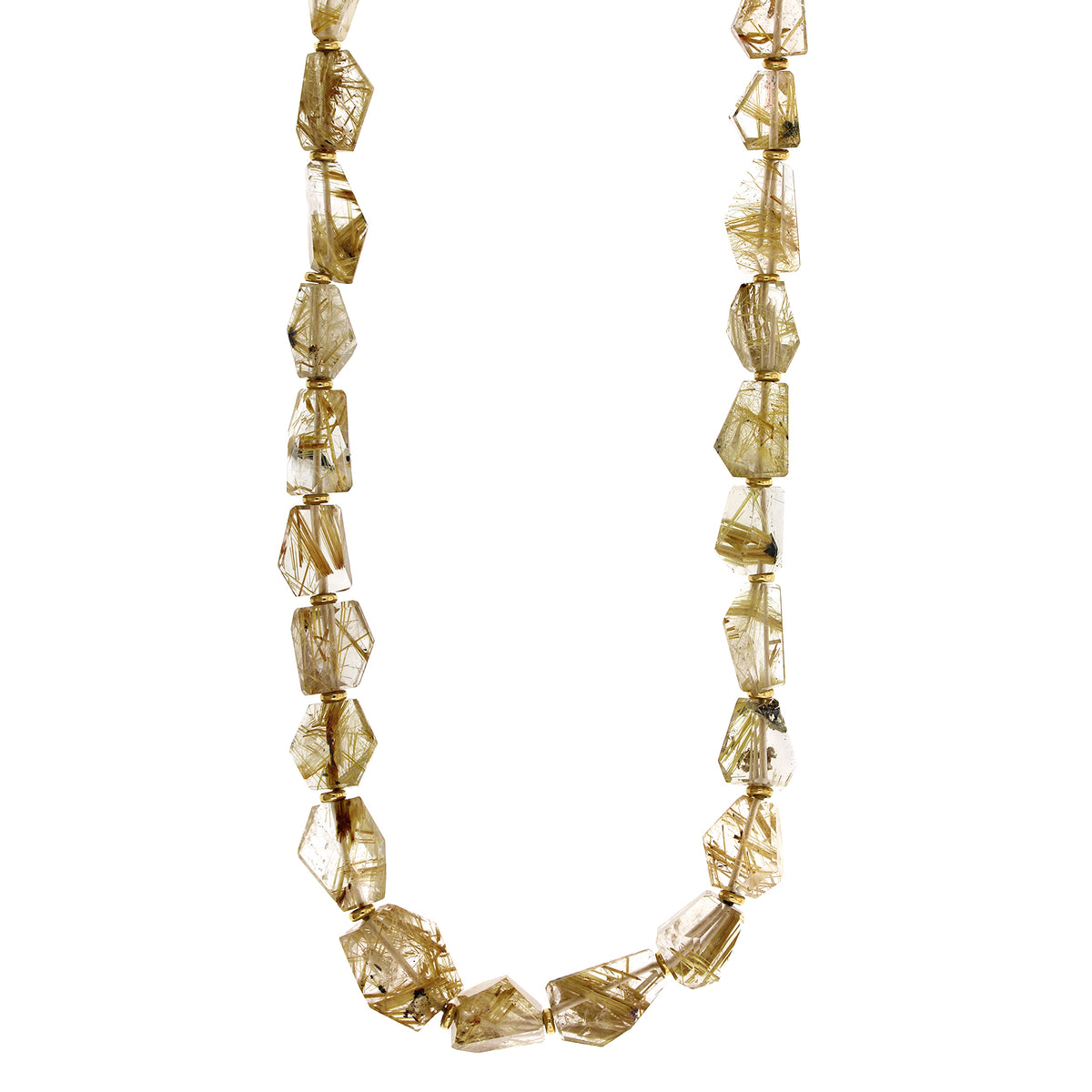 18K Yellow Gold Rutilated Quartz Necklace