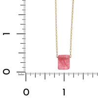 18K Yellow Gold Rhodochrosite Square Choker Necklace