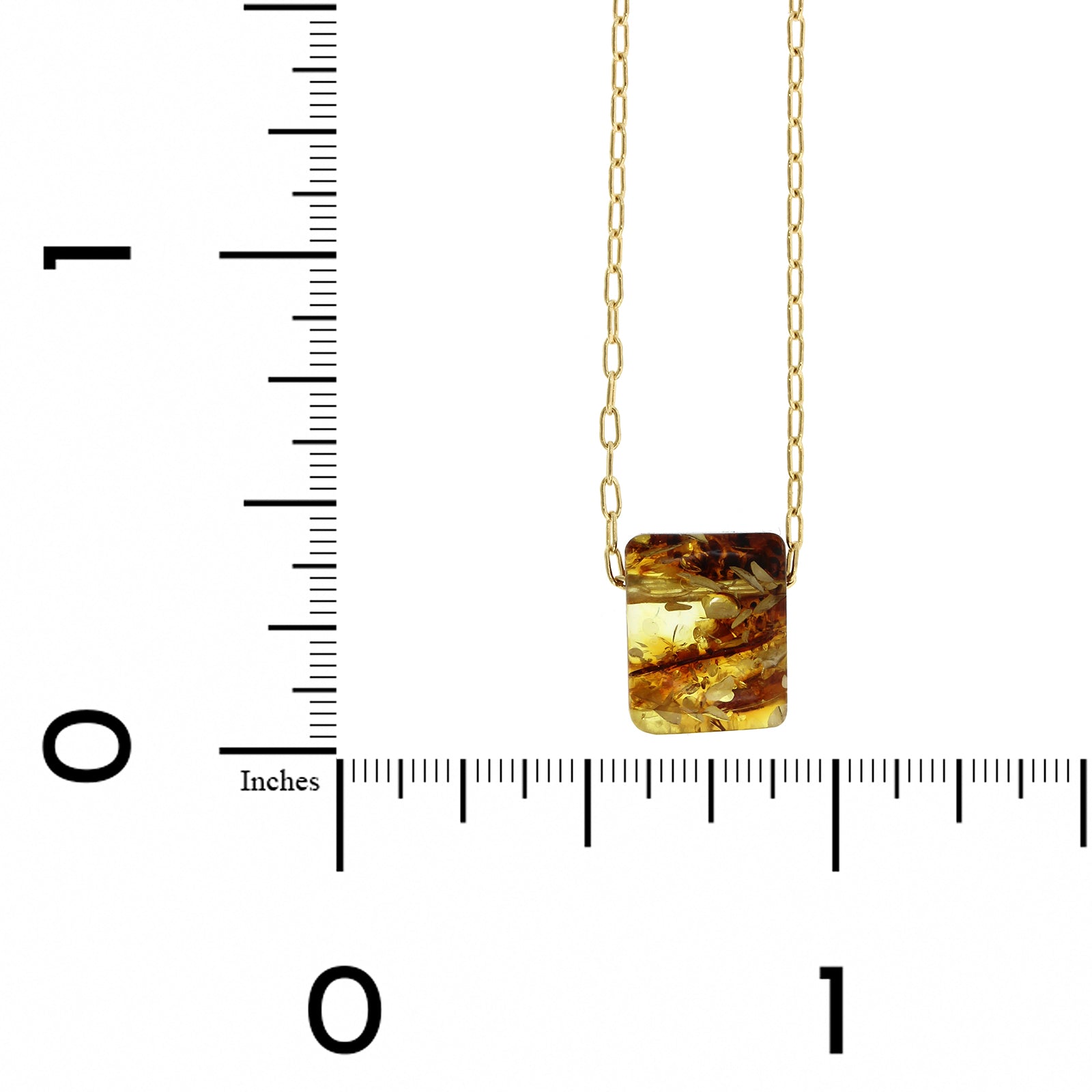 18K Yellow Gold Amber Pendant