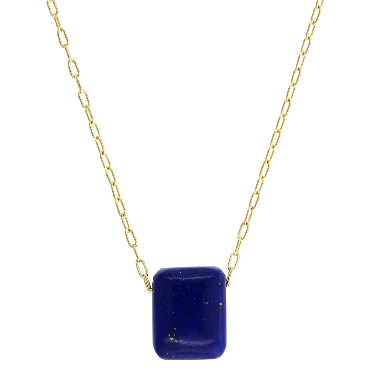 18K Yellow Gold Lapis Pendant
