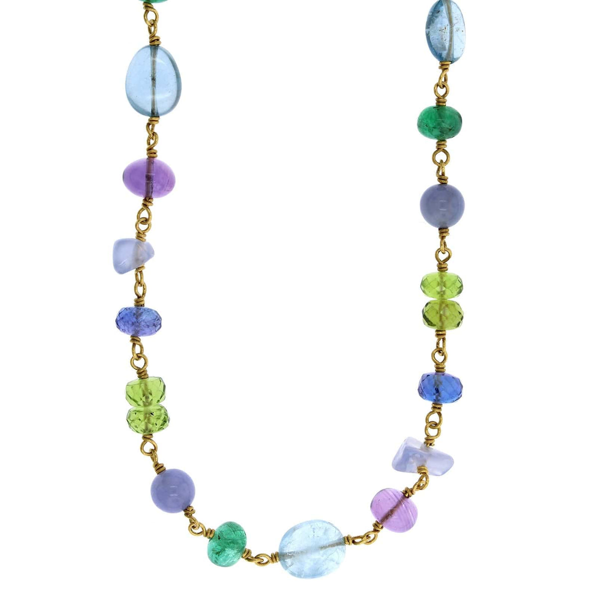 Mallary Marks 22K Yellow Gold Multi Stone Necklace