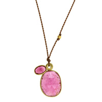 18K Yellow Gold Double Tourmaline Pendant