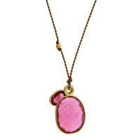 18K Yellow Gold Double Tourmaline Pendant