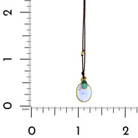 18K Yellow Gold Tanzanite and Emerald Pendant