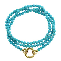 14K Yellow Gold Beaded Coral Wrap Necklace