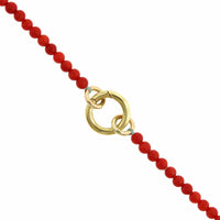 14K Yellow Gold Beaded Coral Wrap Necklace