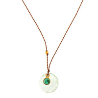18K Yellow Gold Prasiolite and Emerald Strand Necklace