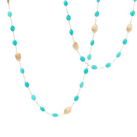 Marco Bicego 18K Yellow Gold Siviglia Turquoise Long Beaded Necklace