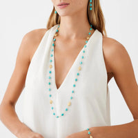 Marco Bicego 18K Yellow Gold Siviglia Turquoise Long Beaded Necklace