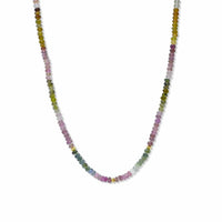 Anzie 18K & 14K Yellow Gold Smooth Multicolored Tourmaline Rondelle Necklace
