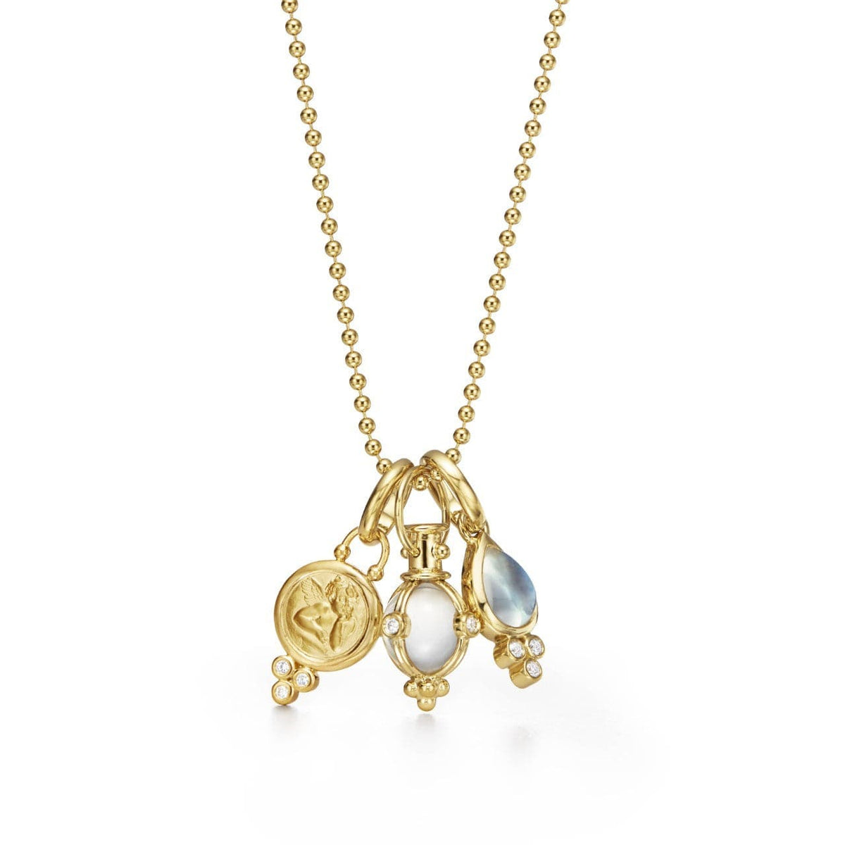 Temple St. Clair 18K Yellow Gold Moonstone and Diamond Necklace