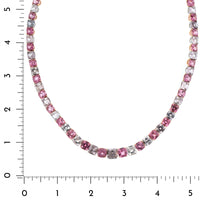 Eclat Jewels Platinum & 18K Rose Gold Alternating Pink & Grey Spinel Necklace Earring Set