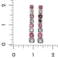 Eclat Jewels Platinum & 18K Rose Gold Alternating Pink & Grey Spinel Necklace Earring Set