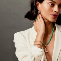 Sorellina 18K Yellow Gold Diamond and Chrysoprase Beaded Necklace