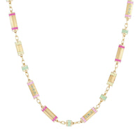 Emily P. Wheeler 18K Yellow Gold Multi Gemstone Groove Chain Necklace
