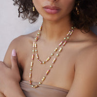 Emily P. Wheeler 18K Yellow Gold Multi Gemstone Groove Chain Necklace
