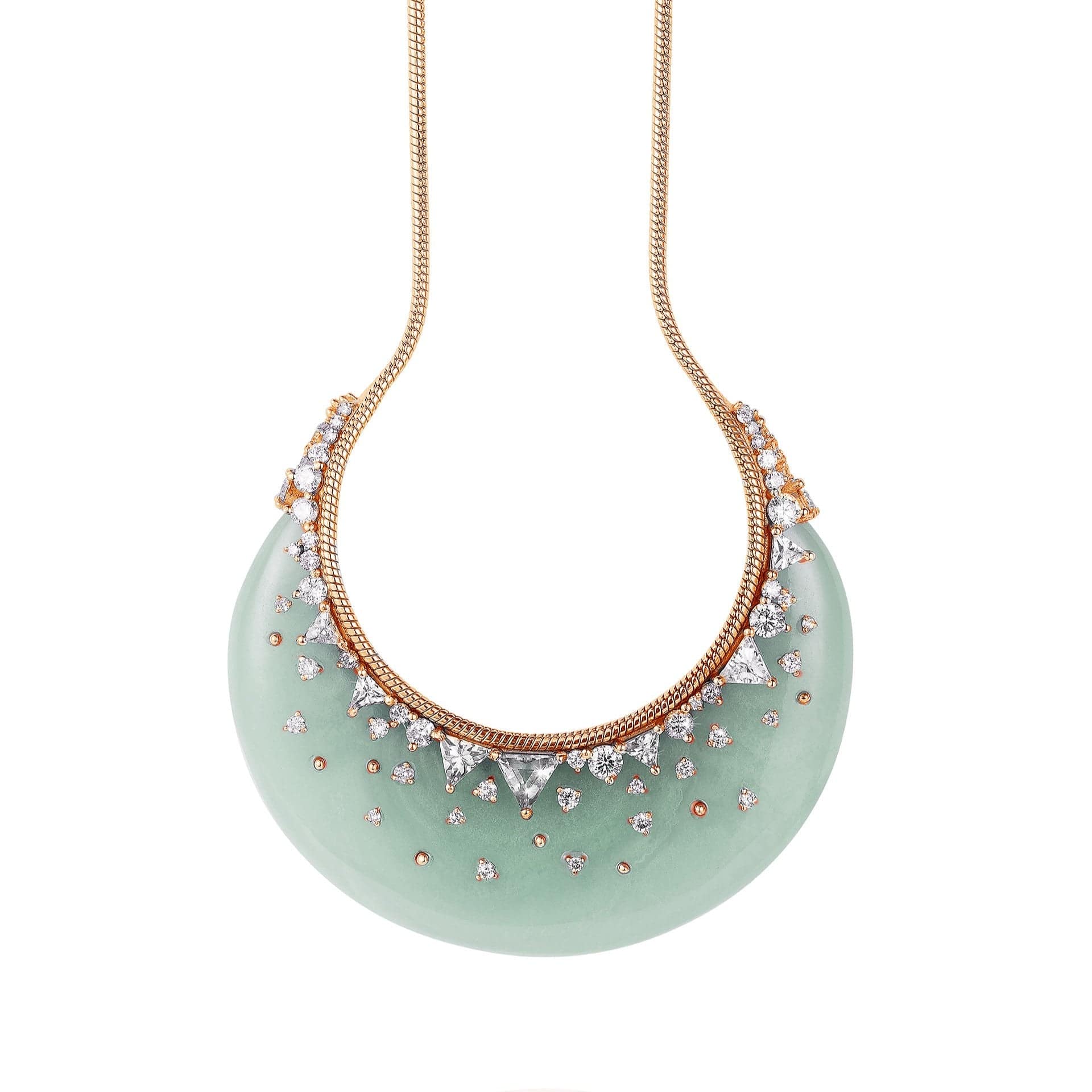 Fernando Jorge 18K Yellow Gold Diamond, Aquamarine, and Topaz Fusion Pendant Necklace