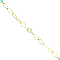 Suzy Landa 18K Yellow Gold Blue Zircon Chain Necklace