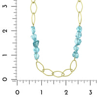 Suzy Landa 18K Yellow Gold Blue Zircon Chain Necklace