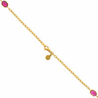 Suzy Landa 18K Yellow Gold Oval Rubellite Station Necklace
