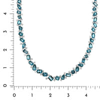 Oscar Heyman Platinum Multi Shaped Aquamarine and Diamond Necklace