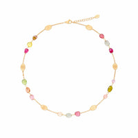 Marco Bicego Lunaria 18K Yellow Gold Multi Colored Tourmaline Necklace