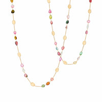 Marco Bicego Lunaria 18K Yellow Gold 37" Multi Colored Tourmaline Necklace